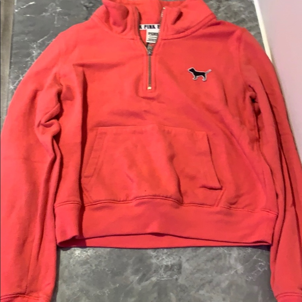 pink quarter zip